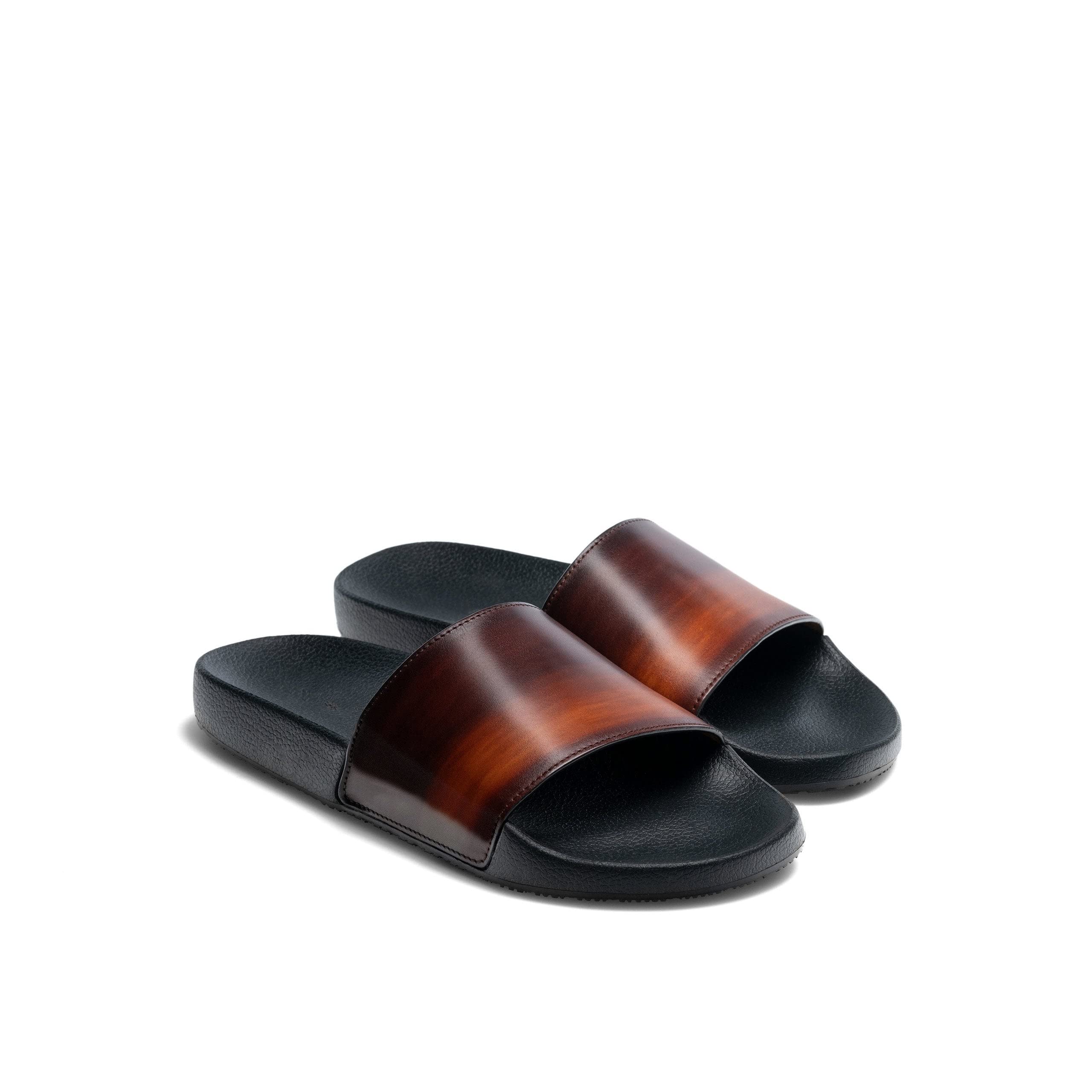 Costoso Italiano Brown and Tan Italian Leather Travise Slides Slippers (B0BGCFWVQN) Amazon Price History, Amazon Price Tracker