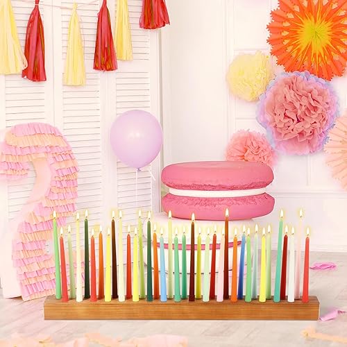 Miniatura 3 de Mumufy Portavelas cónicos de madera para centro de mesa, color marrón oscuro, gigante, de madera, para fiesta de cumpleaños, candelabros de granja,