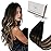 Hetto Tape in Hair Extensions Human Hair Ombre Tape ins Hair Extensions Real Human Hair Balayage Black to Medium Blonde with Blonde Tape in Extension 18 Inch 50g 20pcs