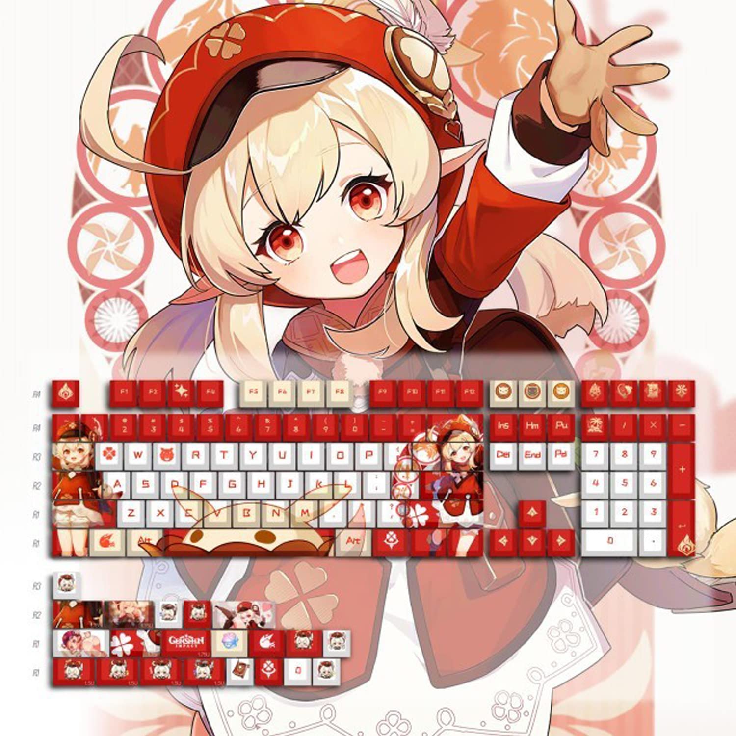 Amazon | 原神グッズ PBT キーキャップ メカニカルキーキャップ 胡桃