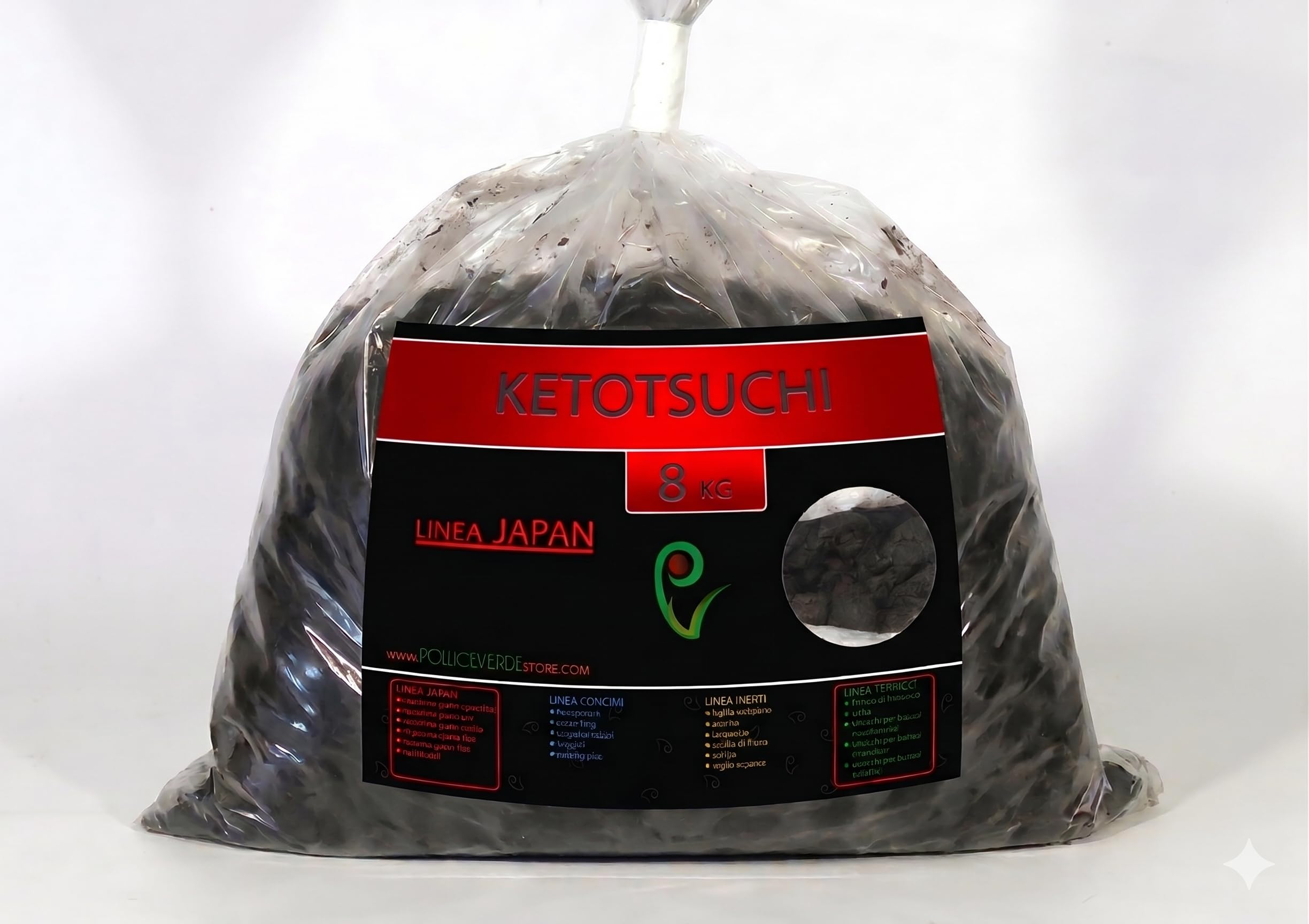 Pollice Verde - Terriccio Keto Tsuchi - Substrato Argilloso Giapponese per Bonsai e Kokedama - Ideale per Ishizuki (Roccia), Boschetti e Bordure - Alta Plasticità e Adesione (8 KG.)