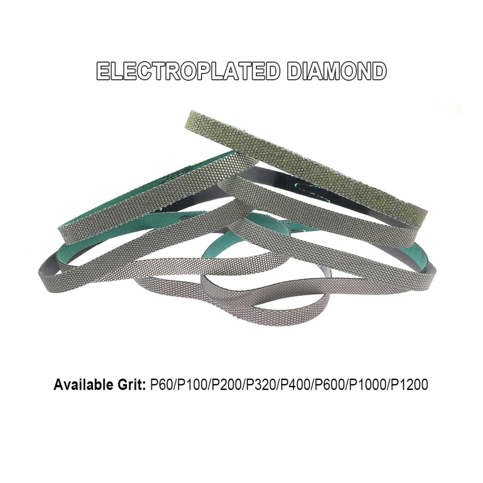 Galvanisiertes Diamant-Schleifband P60 - P1200 for Schleifen, Polieren und Abrichten von Hartlegierungen, Glaskeramik(P200,762x25mm x 1pc)