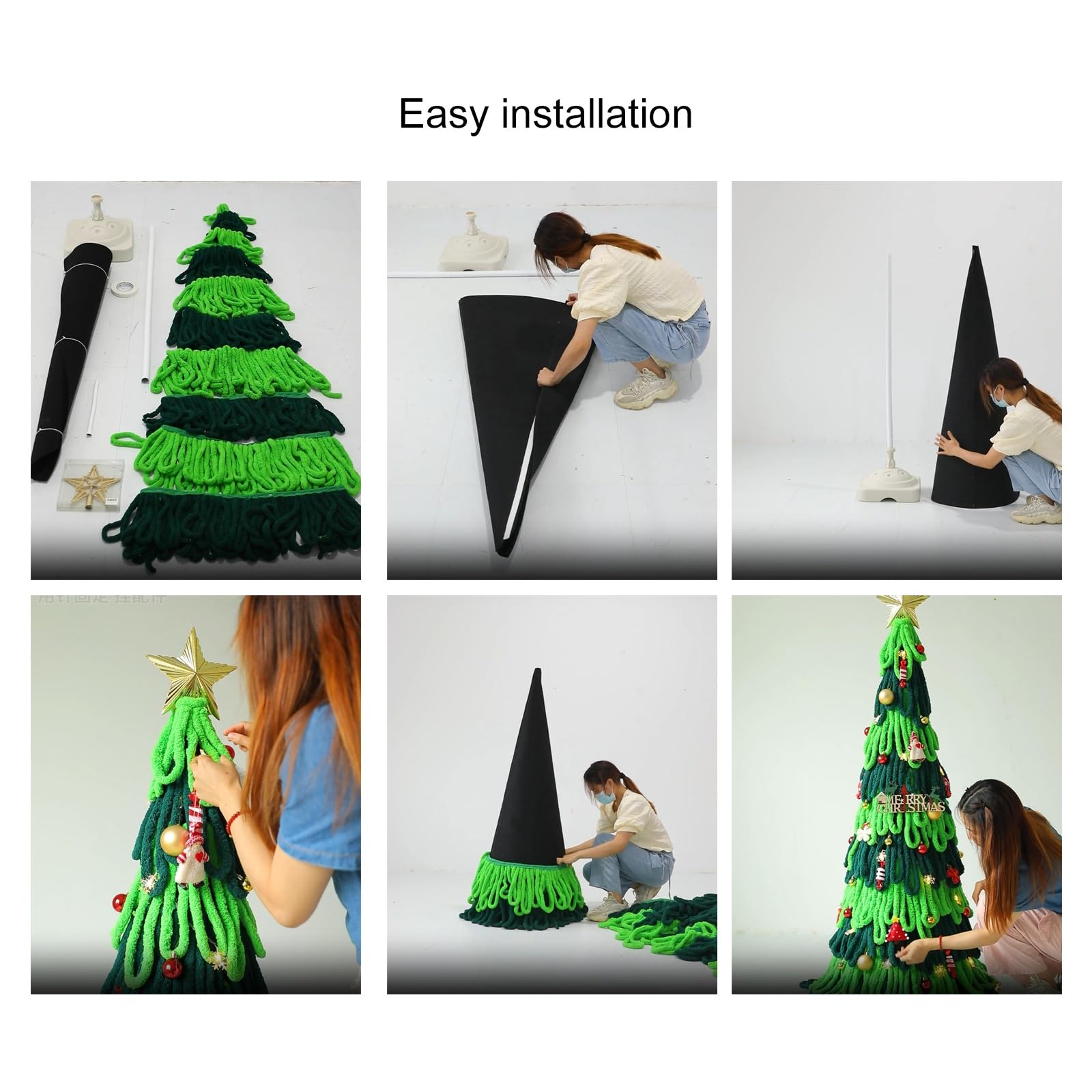 Juego de árbol de Navidad artificial de EVA con decoraciones, árbol de Navidad predecorado para interiores, hogar, oficina, 6 pies