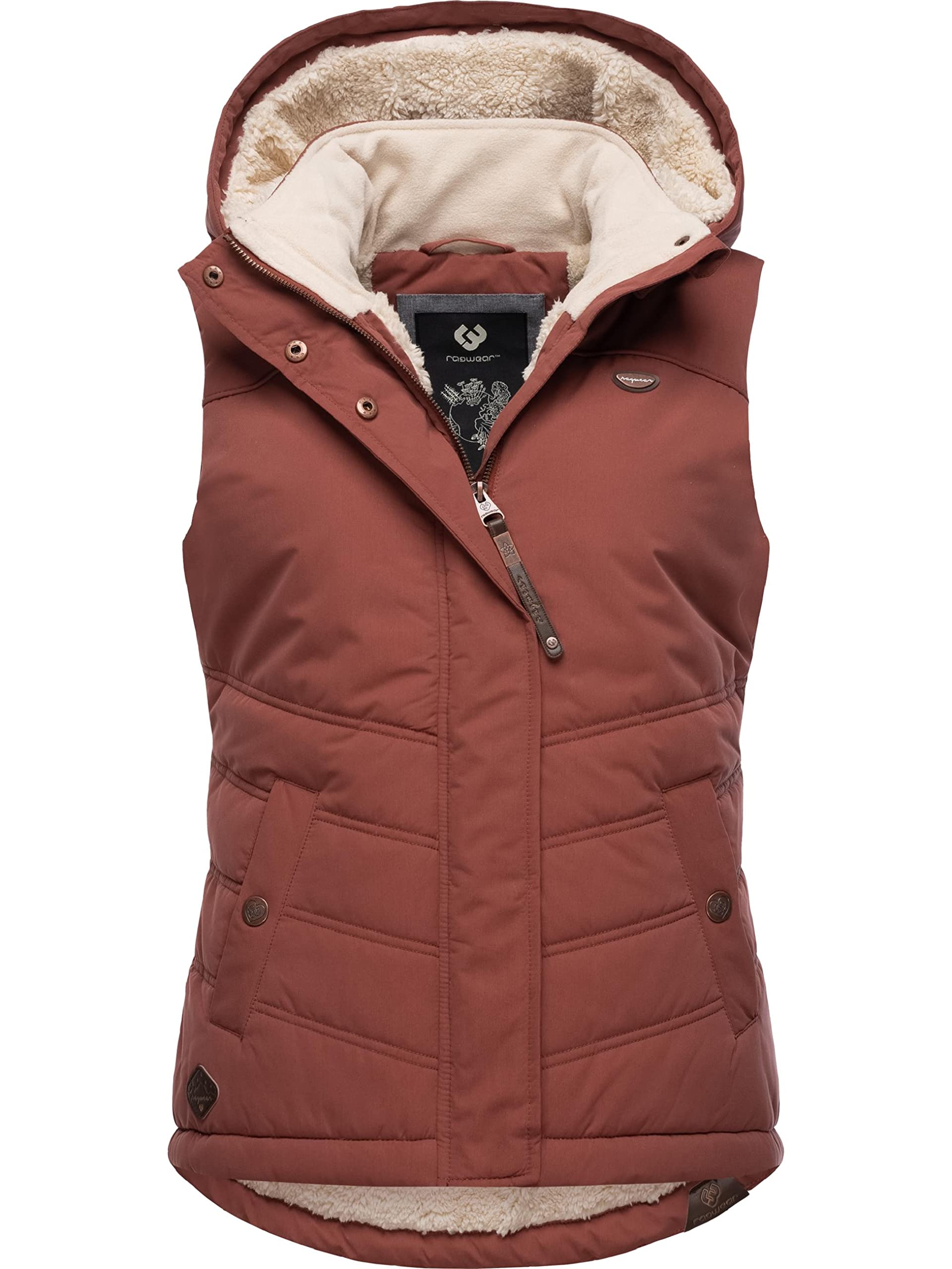 Ragwear Women's Terracotta22 Sleeveless Outdoor Vest Warm Winter Jacket Waterproof With Detachable Hood Hesty Intl Xs-6Xl, L