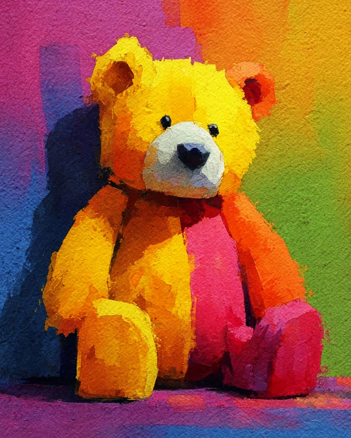 LIUBAISHI Paint by Numbers for Adults, Teddy Bear, 40x50 cm Acrylic Canvas Painting Kit