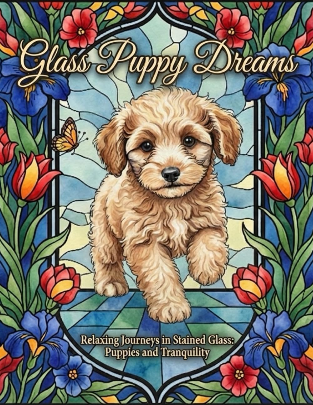 Glass Puppy Dreams: Relaxing Journeys in Stained Glass: Puppies and Tranquility