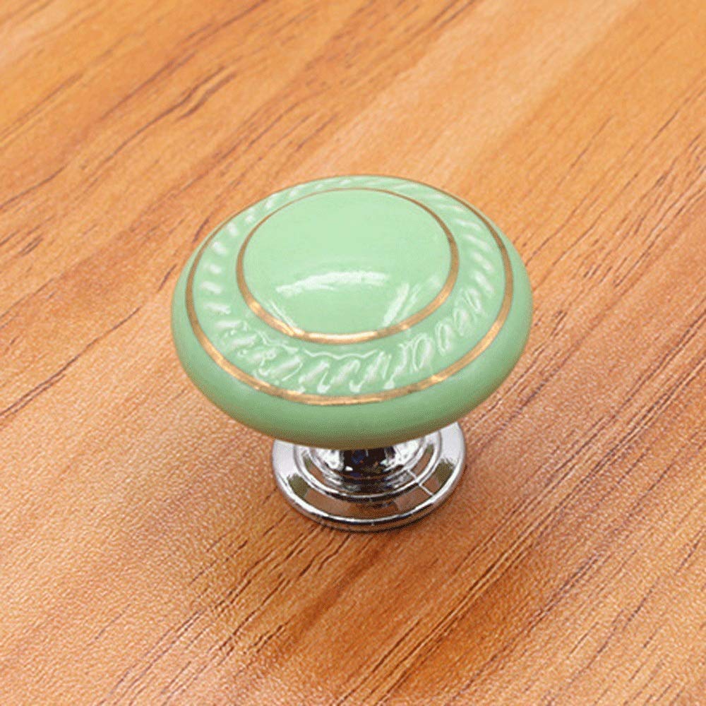 Tirador para Muebles Retro Chic, Tirador de cajón de gabinete Europeo, Tirador de Puerta de cerámica Circular, 10 montados para cajones de armarios (Blanco, 35mm)
