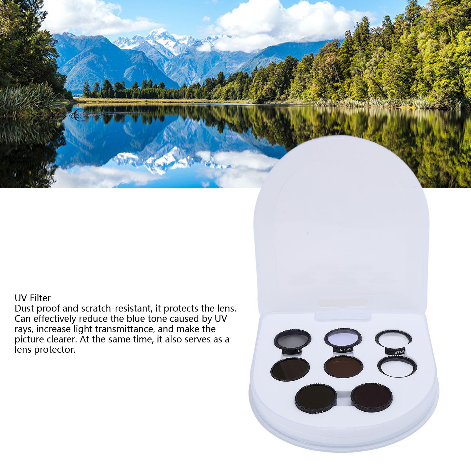 Zestaw Filtrów Neo Drone 8 w 1 UV CPL ND Star Night Filters ND8 ND16 ND32 ND64 Aluminiowa Rama Szkło Optyczne HD