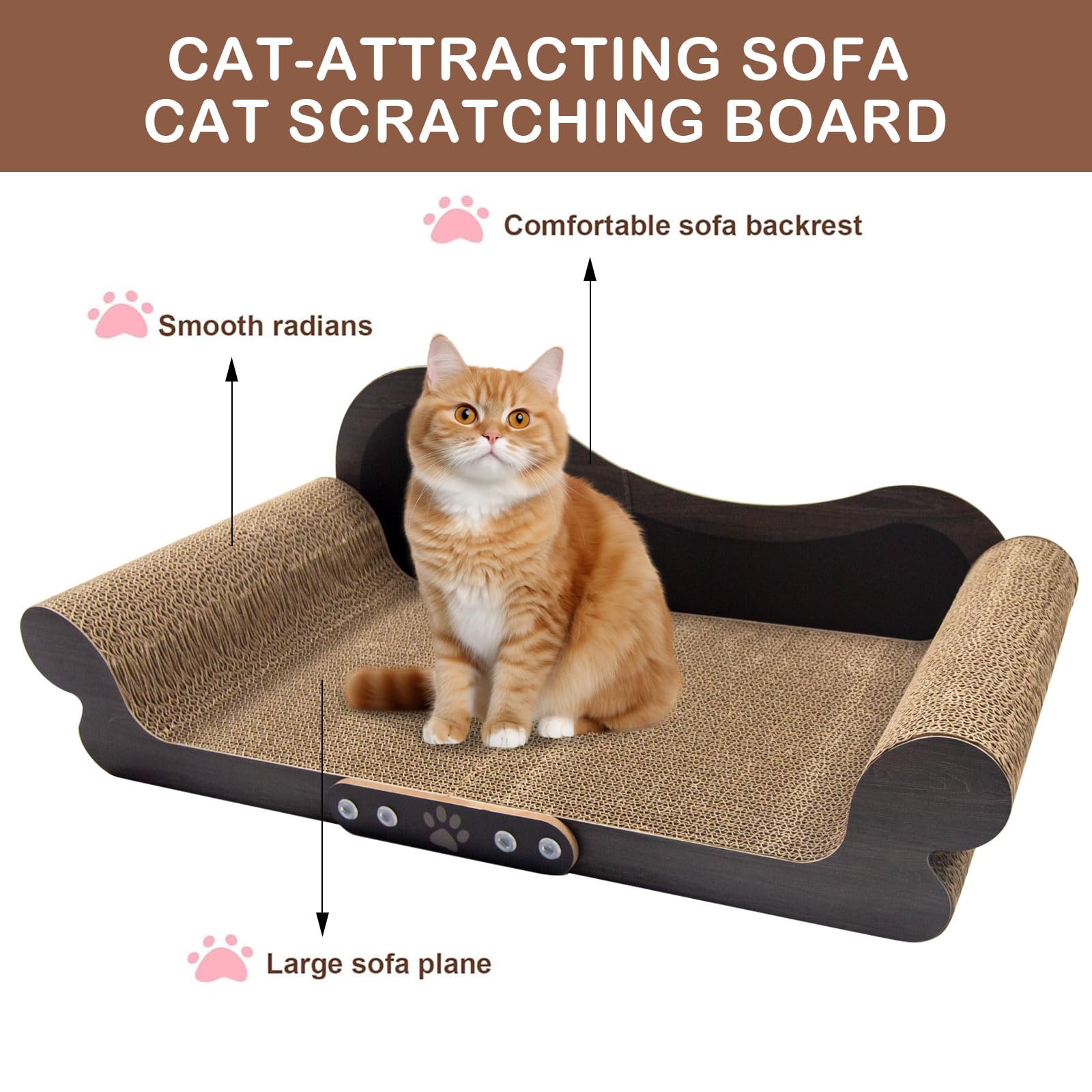 Asou Cat Scratcher Couch Cat Scratching Bed Large Cat Scratcher Bed Cat Lounge Bed Scratching Pad for Indoor Cats