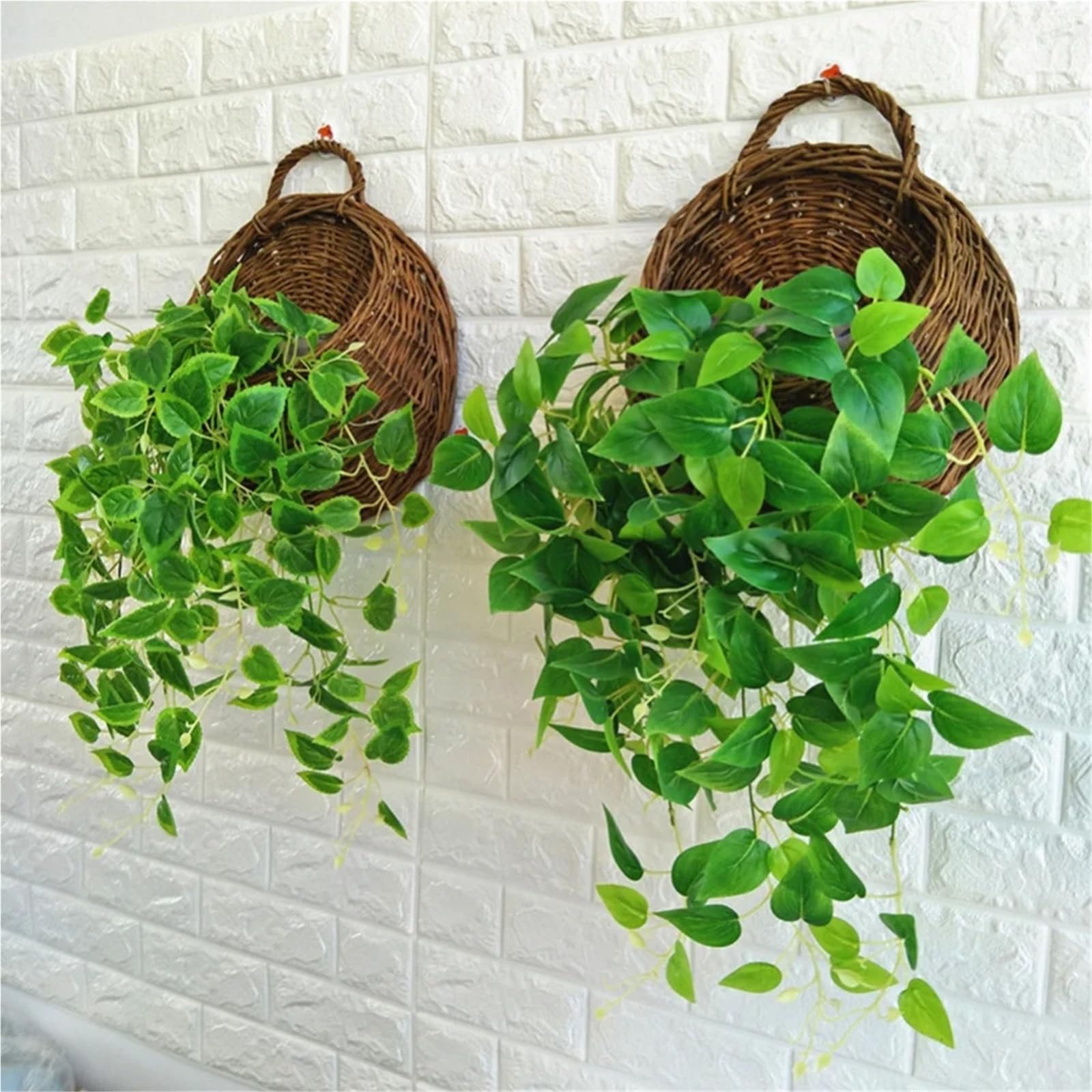 Fioriera Intrecciata 3 pezzi fatti a mano in vimini intrecciato cesto appeso a parete fioriera fiore cesto di vimini cesto in rattan for la decorazione domestica giardino matrimonio Per Fioriera(A-L)