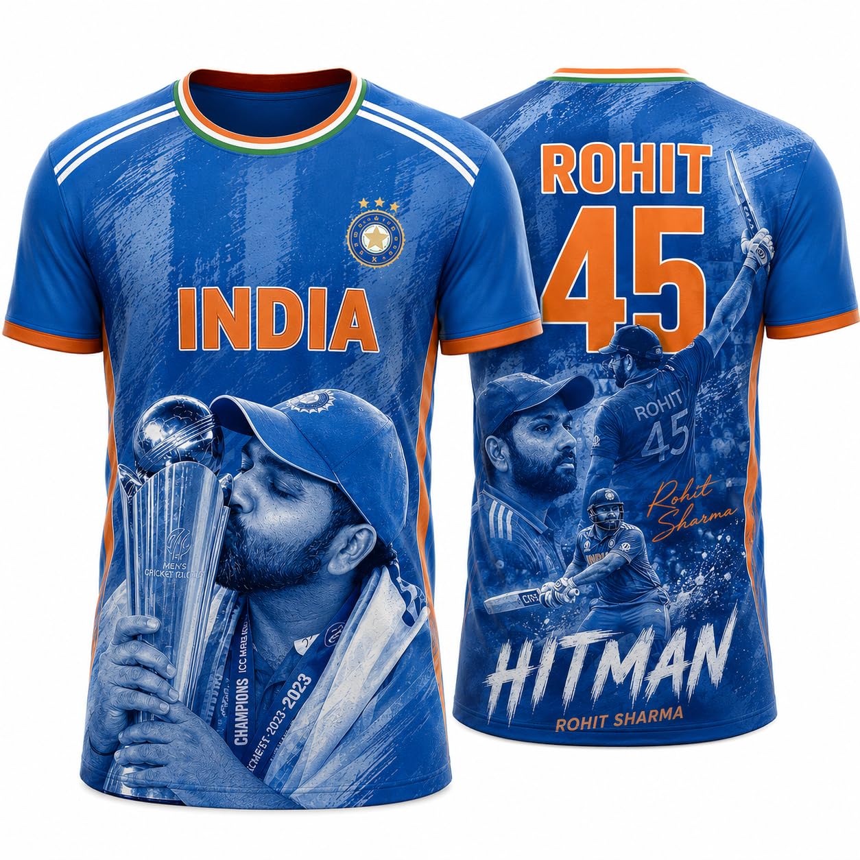 Rohit Sharma Inspired India Cricket Jersey with Custom Name & Number | Personalized Cricket Fan T-Shirt for Men, Women, Boys & Girls | Quick Dry Sports Jersey | Sizes 2 Years–4XL-image-5
