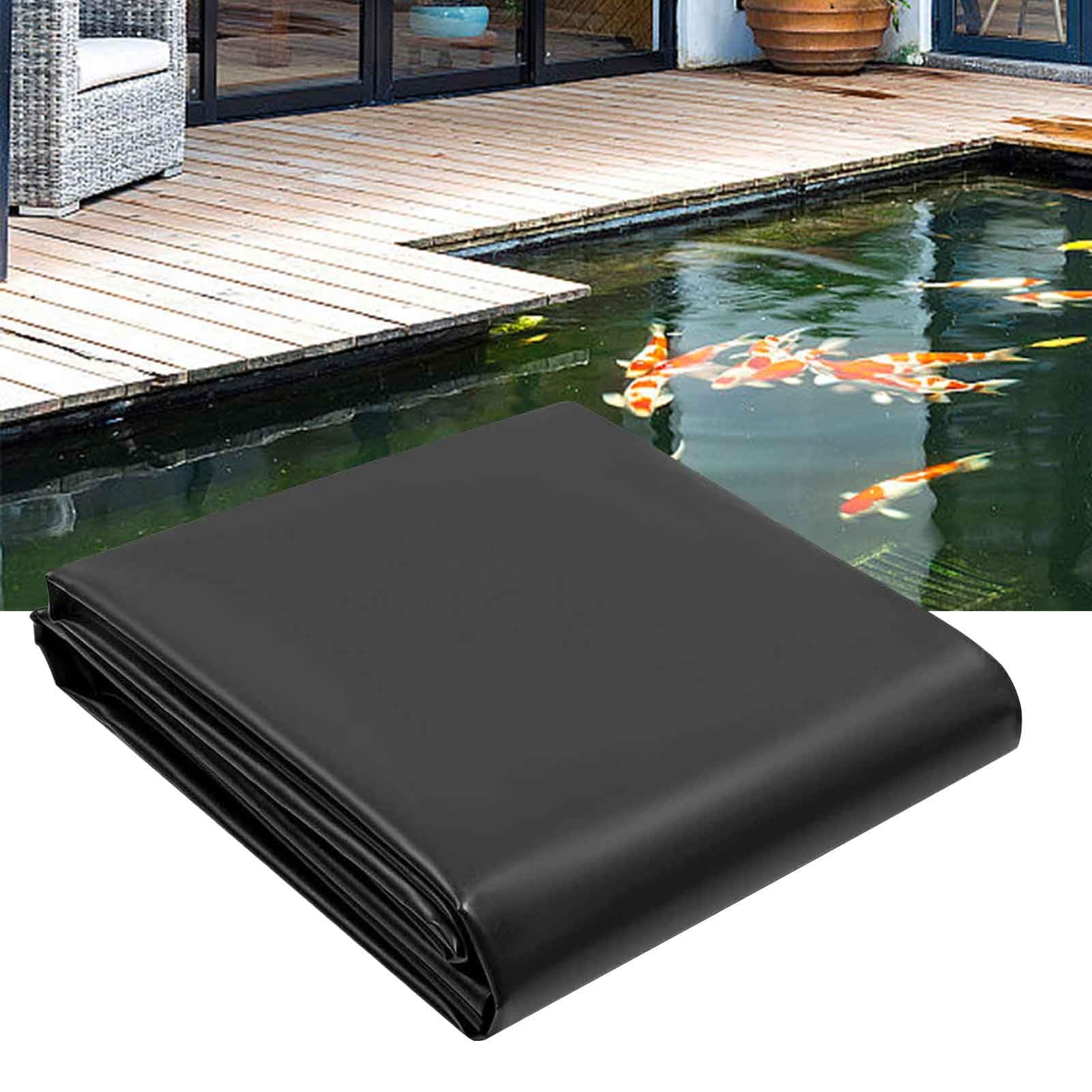DMCHENGMA Fish Safe HDPE Pond Liner 0.13mm Thick - 3x4m 4x5m 5x5m 6x8m Durable Black Waterproof Underlayment for Koi Ponds, Waterfalls, Streams & Water Gardens(8x10m(26.2x32.8ft))