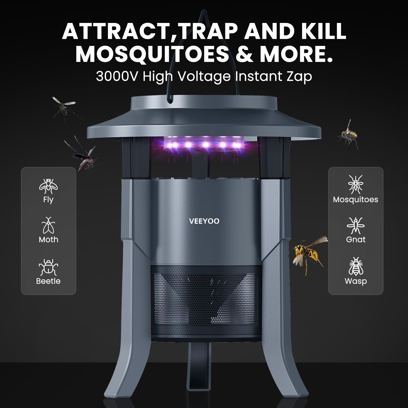 Amazon.com : Solar Mosquito Trap Outdoor Waterproof, Rechargeable