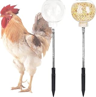2Pcs Interactive Chicken Peck Toy Set Durable Plastic Chicken Swing and Hanging Feeder for Hens Chicks and Poultry Enrichment Encourages Natural Pecking and Reduces Boredom (2)
