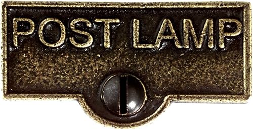 Placa de interruptor Etiquetas "POST LAMP" Placa de etiqueta de letrero de nombre Suministro de renovadores de latón fundido