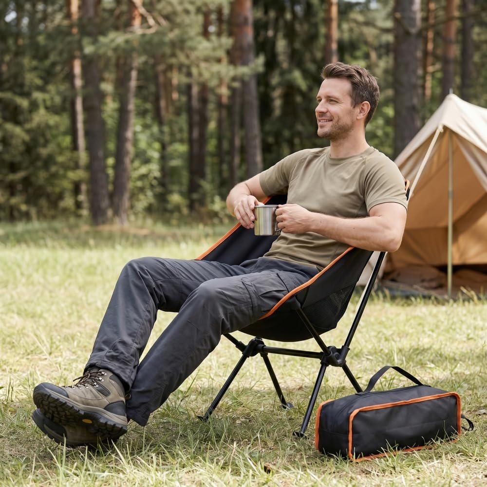 PQETBV Sillas de Playa Plegables Portátil, Compacta y Ultraligera, Silla Plegable Camping con Bolsa de Transporte para Exteriores, Camping, Campismo, Picnics, Pesca — view 7