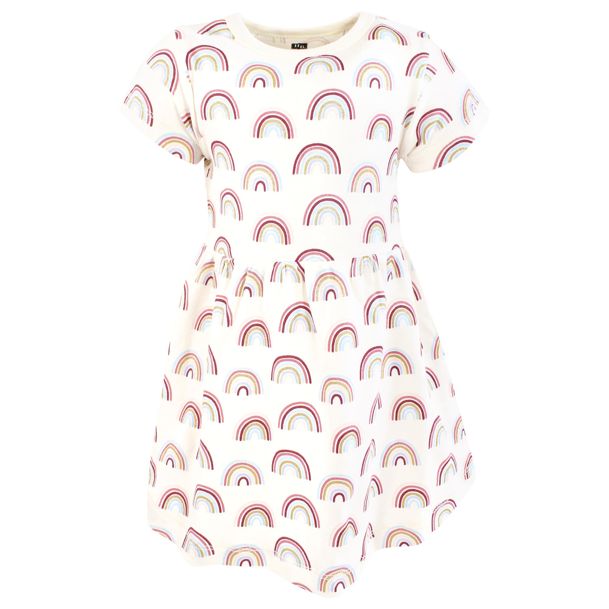 Hudson Baby Infant and Toddler Girls Cotton Dresses, Soft Rainbow, Months Vestidos de algodón para bebés y niñas pequeñas, arcoíris, 12-18 Meses, Arco Iris Suave