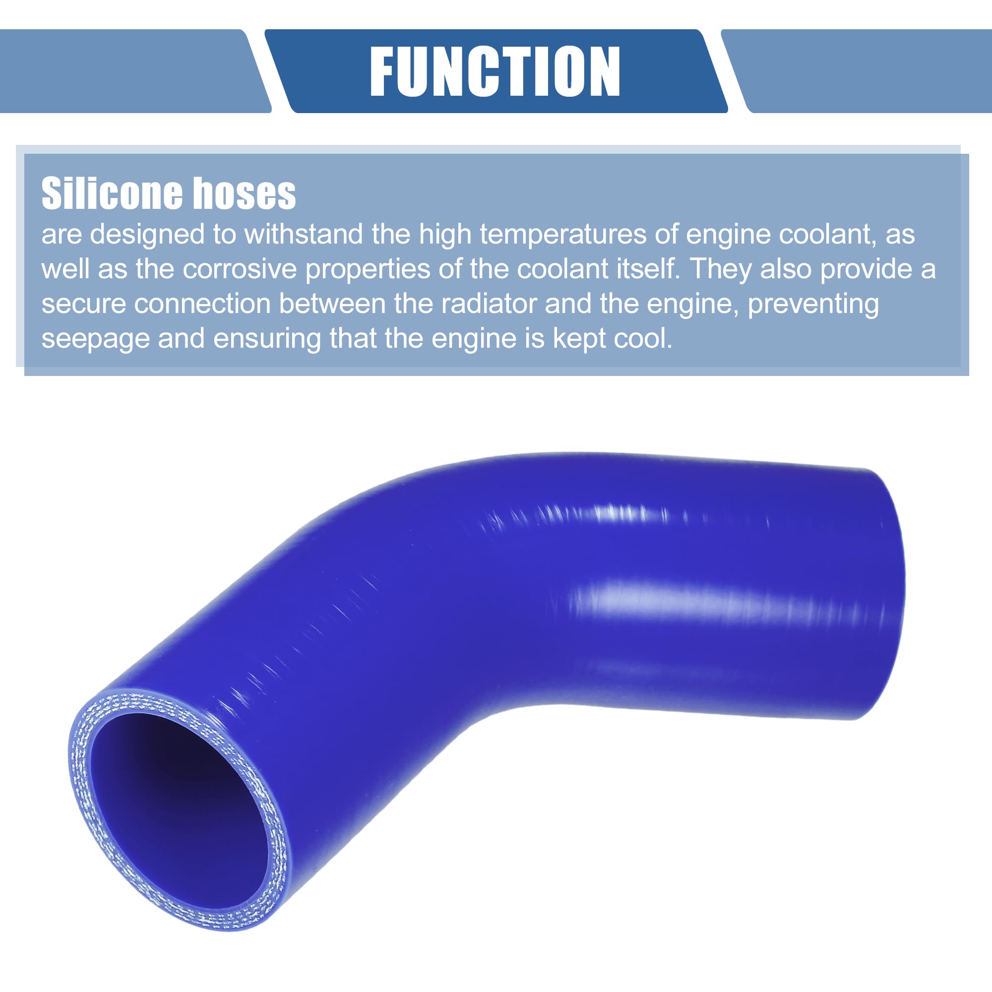 Tuyau Silicone Bleu 45° 19-22 Mm ID – Raccord Refroidissement Universel Haute Température 90 Mm Longueur