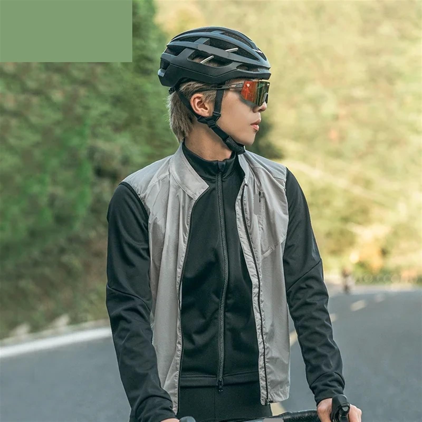 Chaleco Ciclismo Chaleco de ciclismo Chaqueta bicicleta impermeable y transpirable seguridad reflectante deportivo ligero for correr al aire libre