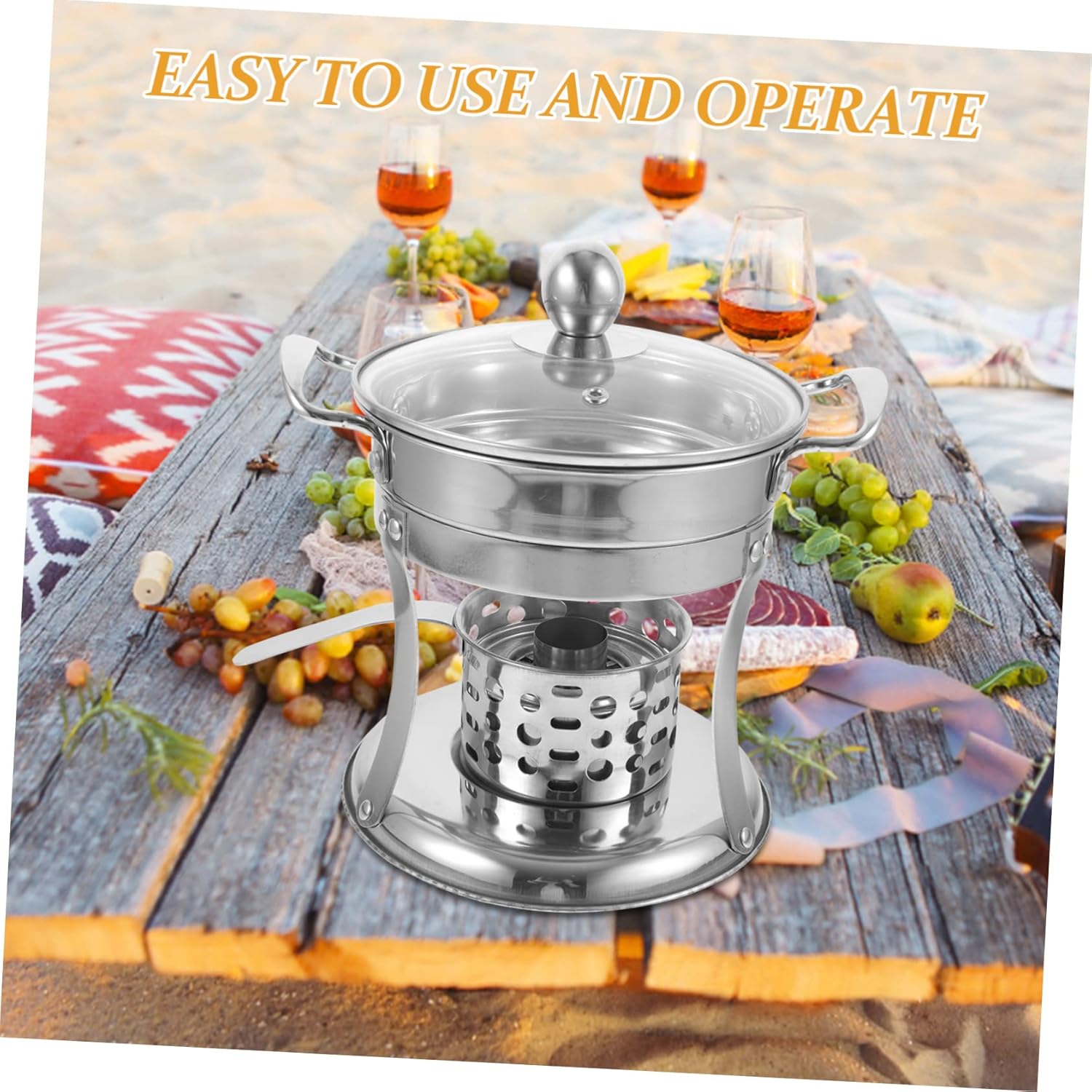Small Hotpot Pot Stainless Steel Single Burner Hotpot Stove Practical and Safe Perfect for Indoor/outdoor