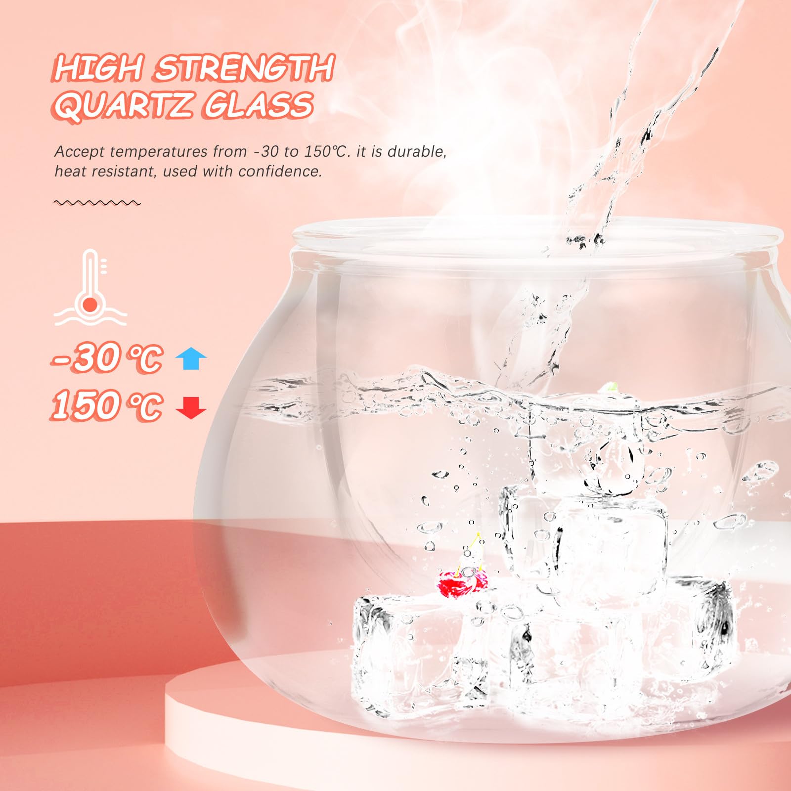 COLLBATH Teetassen Satz Niedliches Design 300ml Fassungsvermögen Pilzförmiges aus Keramik und Glas mit Tee Infuser Hitzebeständig für Zuhause und Büro