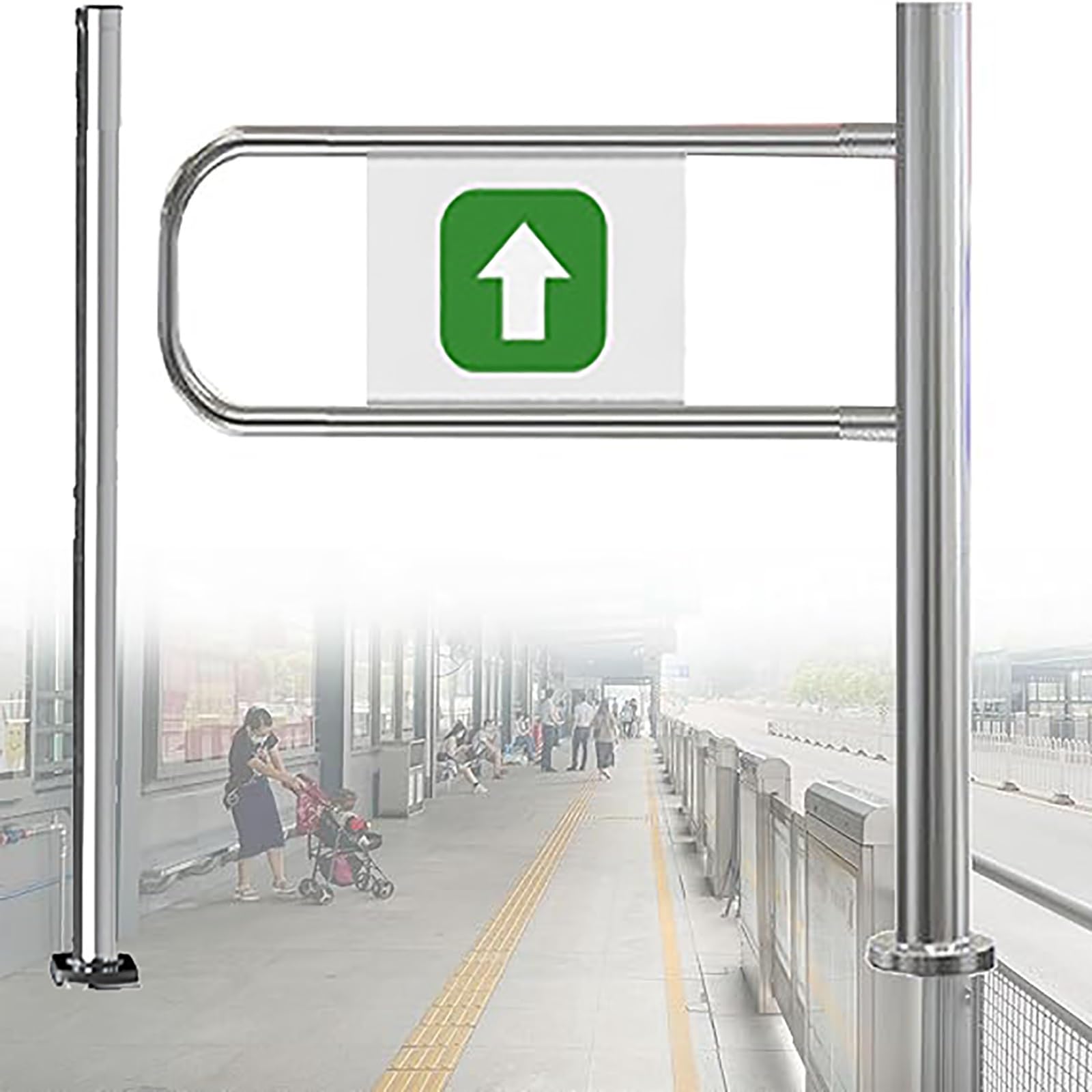 Porta di sicurezza a 1 via, barriera metallica con apertura a 90° per il controllo della folla in supermercati, biblioteche e negozi panoramici