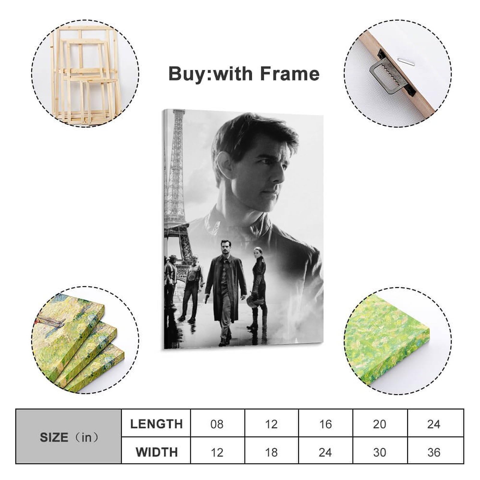 Impression Sur Toile Tom Cruise - Noir Et Blanc - Décoration D