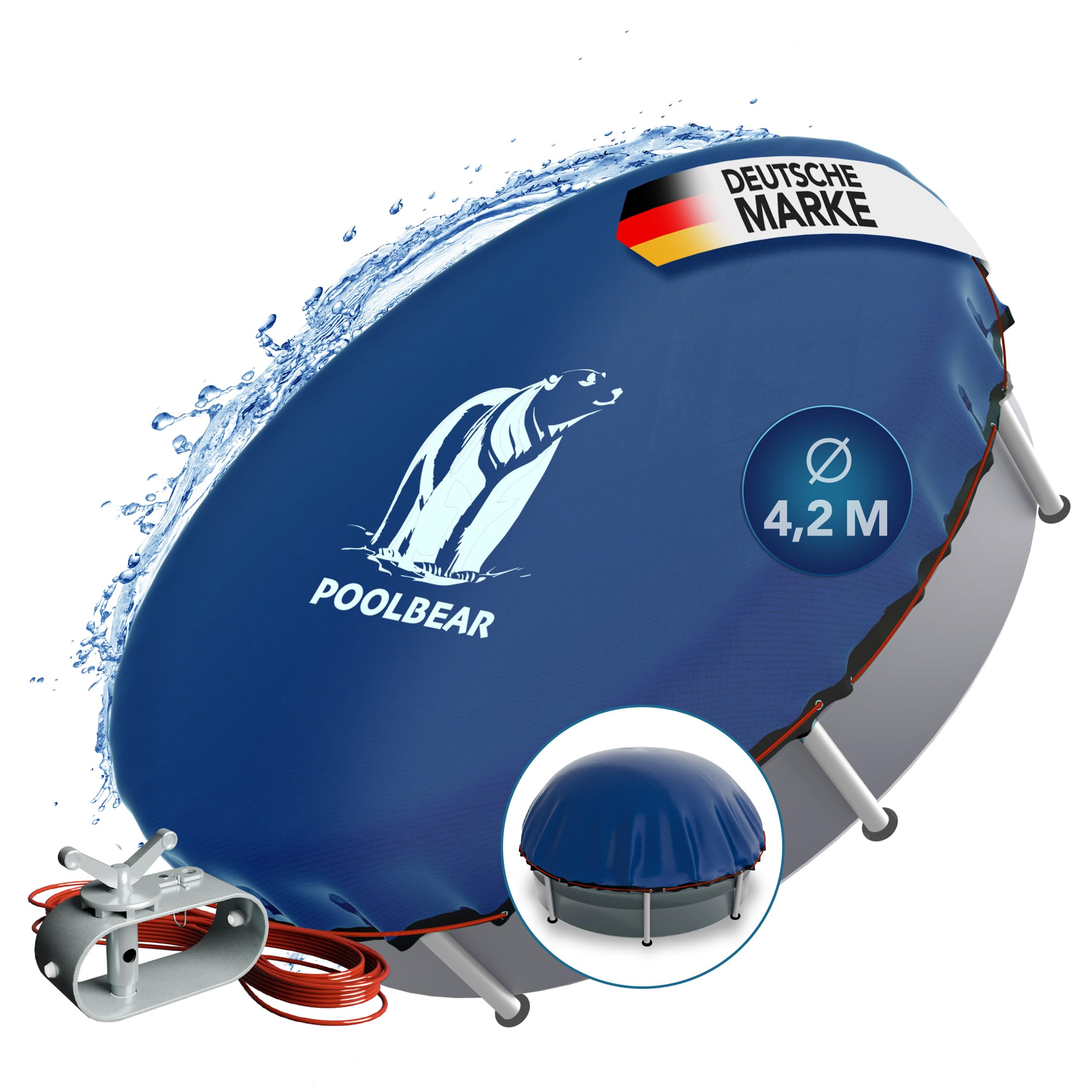 PoolBear | Bâche de piscine Ø 280-360 cm | Bâche de piscine | Bâche d'été et bâche d'hiver | Bâche thermique pour piscine ronde | 420 cm ronde