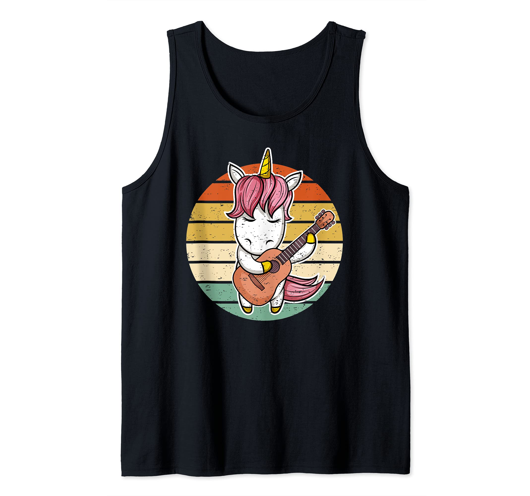 Unicorn Guitar Player Guitarist Tank Top, Black