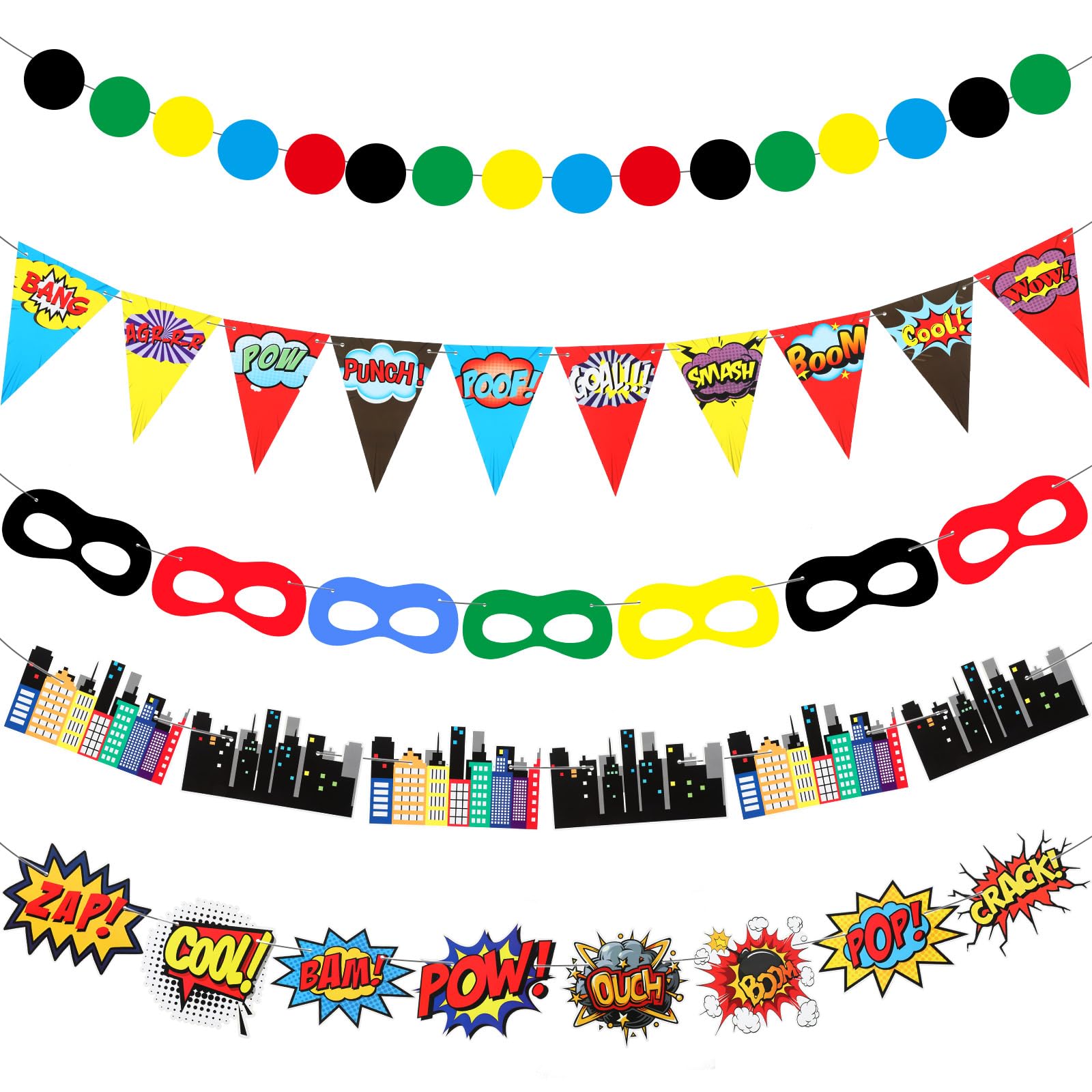 Hahafelt 5 pancartas de fiesta de cumpleaños de héroe, decoración de fiesta de cumpleaños, decoración de techo para colgar en el techo, decoración de fiesta de cumpleaños de héroe, recuerdo de fiesta