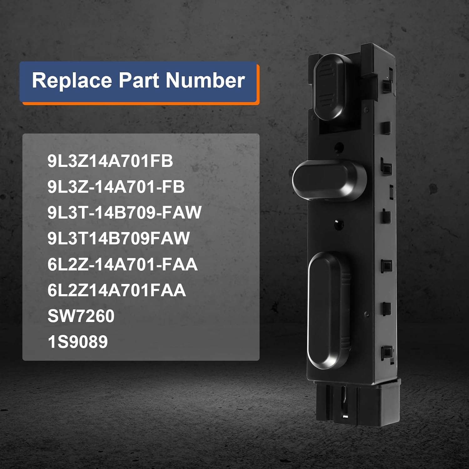 Left Driver Side Power Seat Switch Replacement for Ford Explorer Expedition F150 F250 F350, Lincoln MKX MKZ, Mercury Milan Mountaineer 2006-2019,Replaces 9L3Z-14A701-FB, 6L2Z14A701FAA