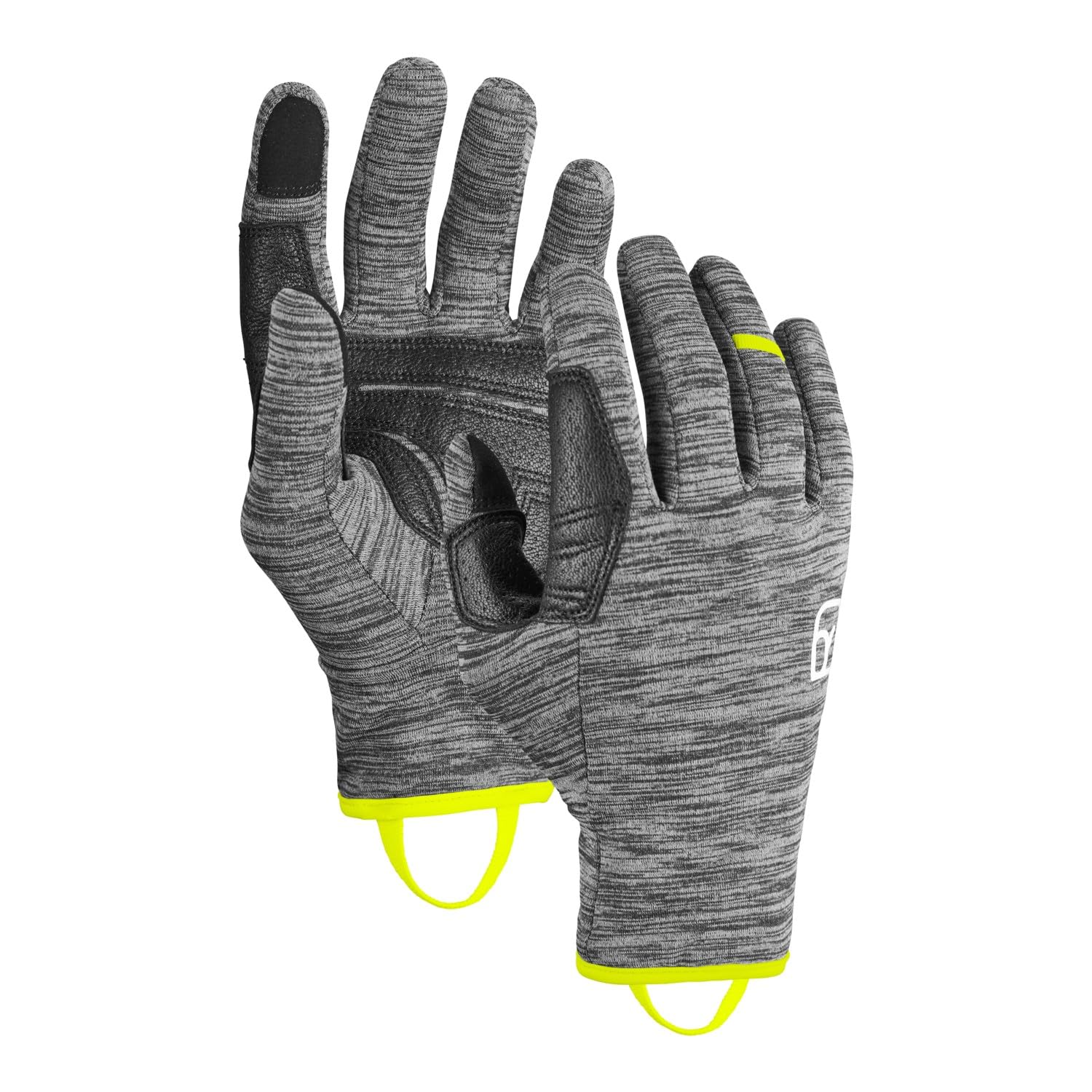 Ortovox Fleece Light Glove M - Leichter Fleece-Handschuh mit Smart-Finger und Leder-Handinnenseite für Skitouren