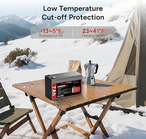 Miniatura 3 de DR.PREPARE Batería LiFePO4 de 12 V 8 Ah, baterías de litio de 12 V con BMS de 8 A, batería recargable de fosfato de hierro y litio de ciclo profundo