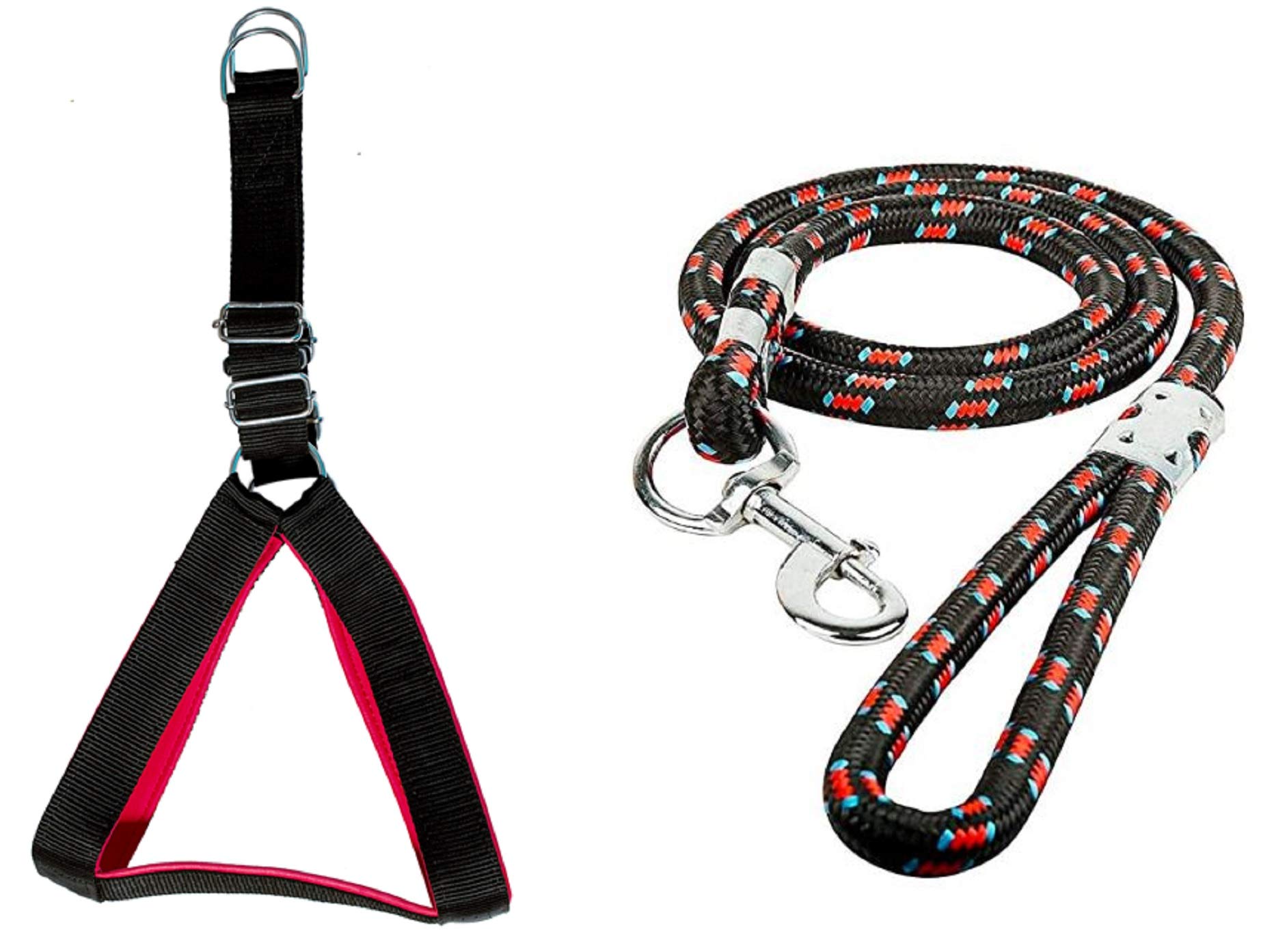 Tame Love™ Combo of Easy Control Adjustable Chest Belt Harness and Training Leash Dog Rope Cord for Heavy Dogs of All Breed with Strong and Durable Cast Hook (18mm) (B08KWHZGF1) Amazon Price History, Amazon Price Tracker