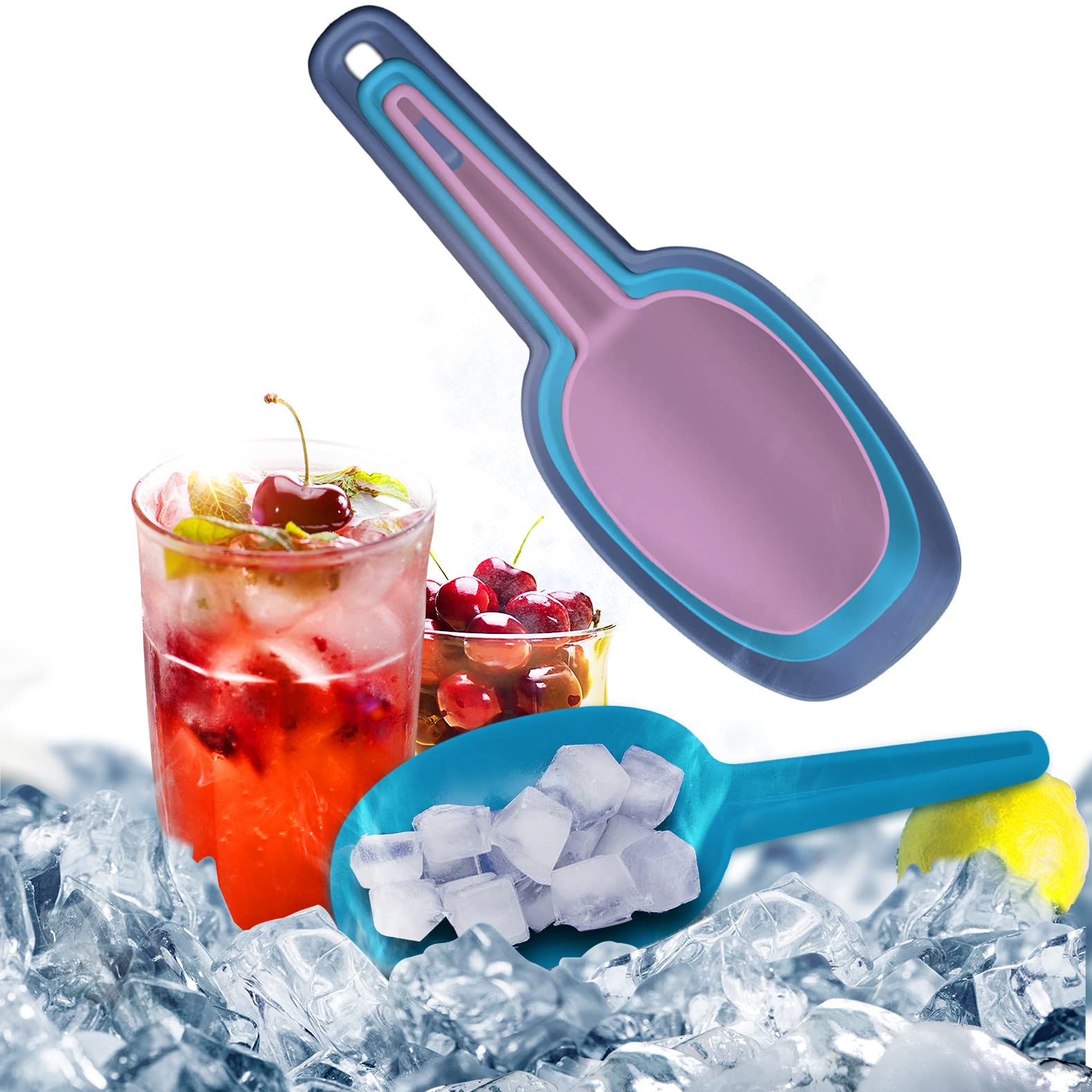 Lot De 3 Pelles à Riz En Plastique Avec Mousquetons - Multi-usage Cuisine Et Extérieur
