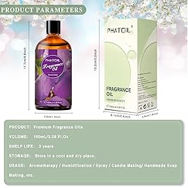 PHATOIL 3.38FL.OZ Parma Violet Fragrance Oils for Aromatherapy, Essential Oils for Diffusers for Home, Perfect for Diffuser, DIY Candle and Soap Making, DIY Scented Products - 100ml