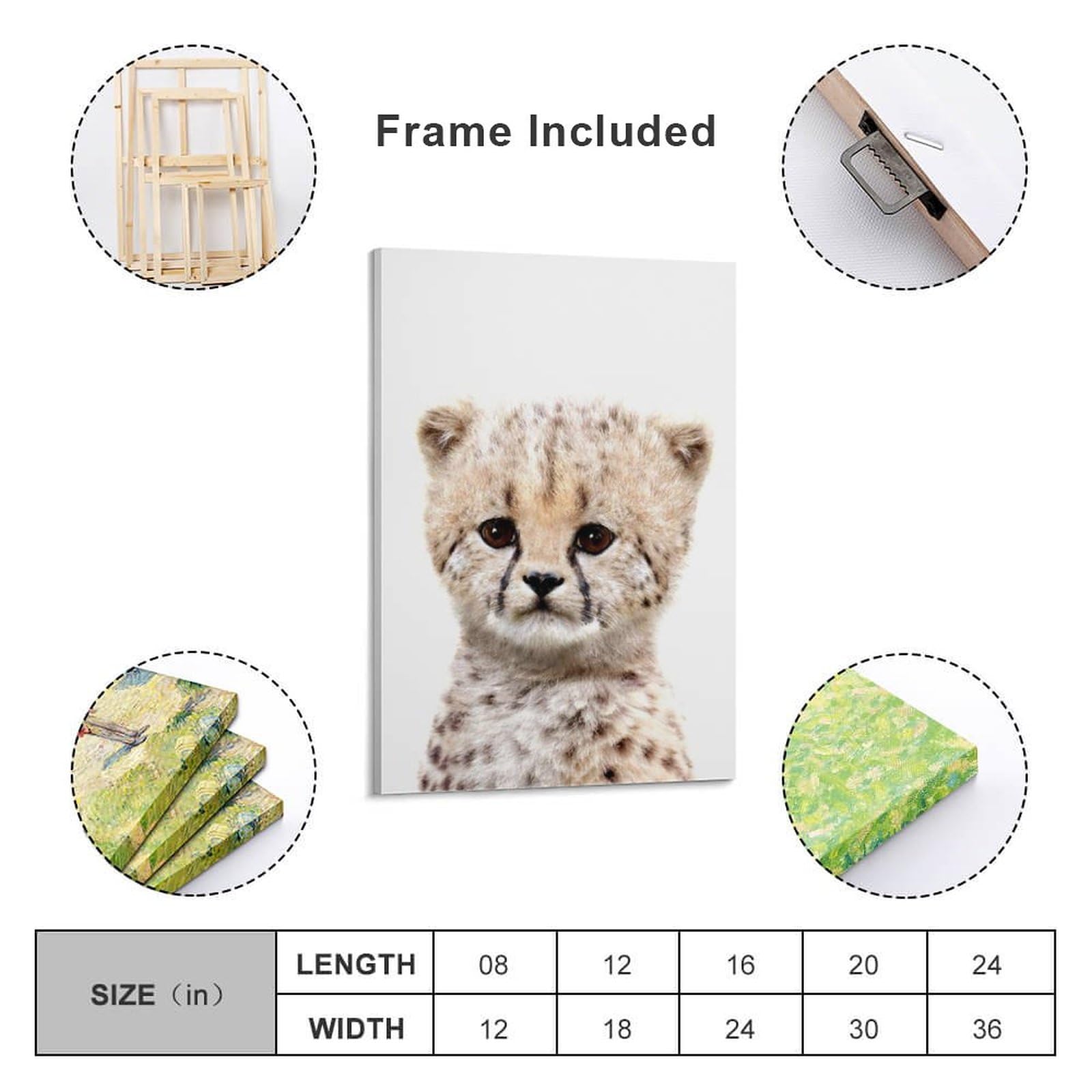 Amazon.co.jp: トかわいい赤ちゃんヒョウ絵絵画ポスター プリント