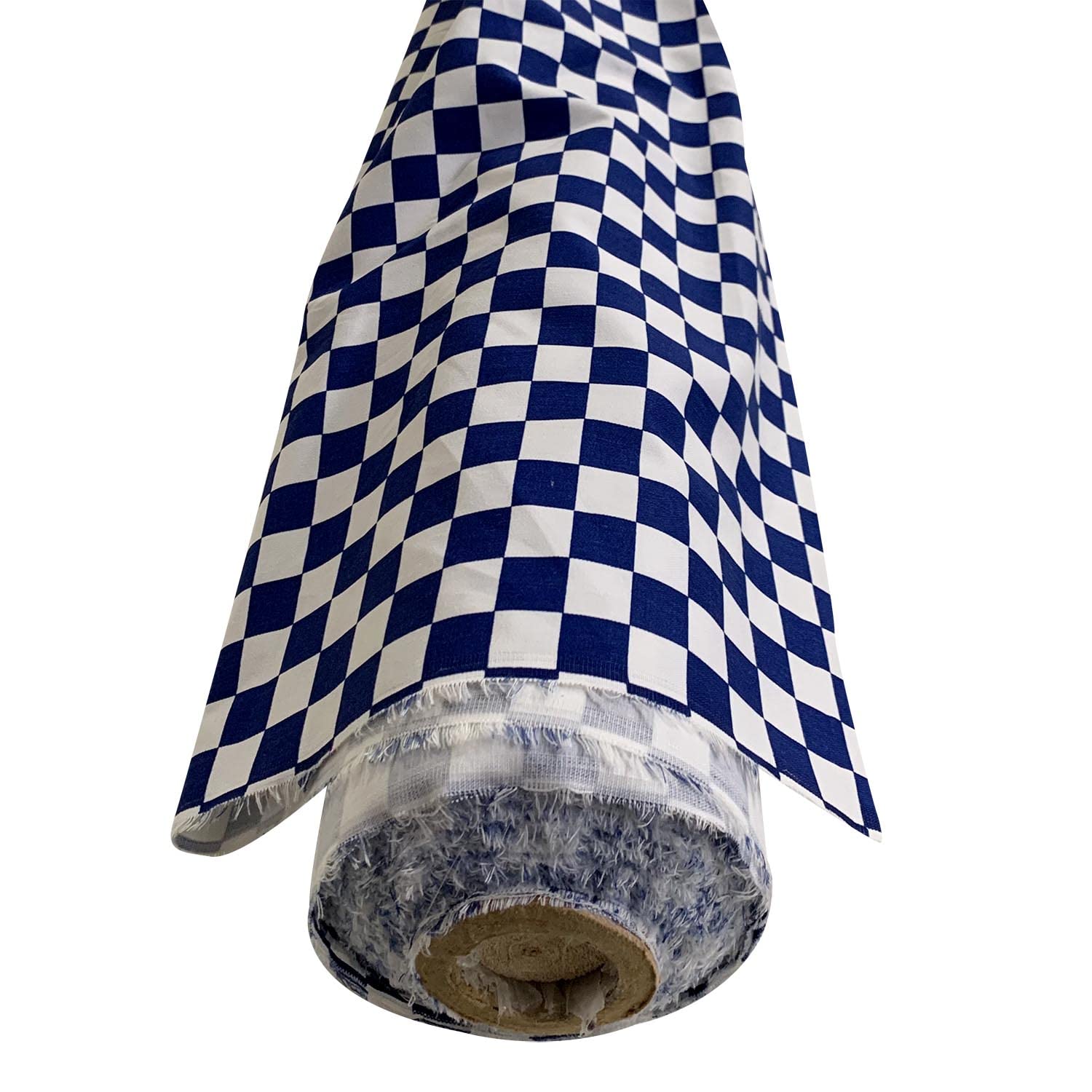 Eu Fabrics Royal Blue - Sample 10Cm X 10Cm Eu Fabric Chefs Check Fabric | Black And White Checked Upholstery Gingham | Buffalo Plaid Material By The Metre Uk | Checkerboard Drill Fabric Cloth For Tablecovers (Royal Blue-Sample)