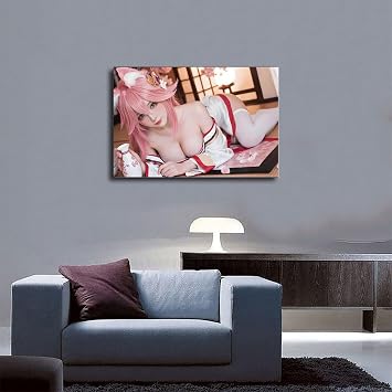 AI Japanese Anime, Sexy Girls, Cute Girls 1741917043735 Canvas Poster Wall Art Decor Print Picture Paintings for Living Room Bedroom Decoration Frame: 12x18inch(30x45cm)