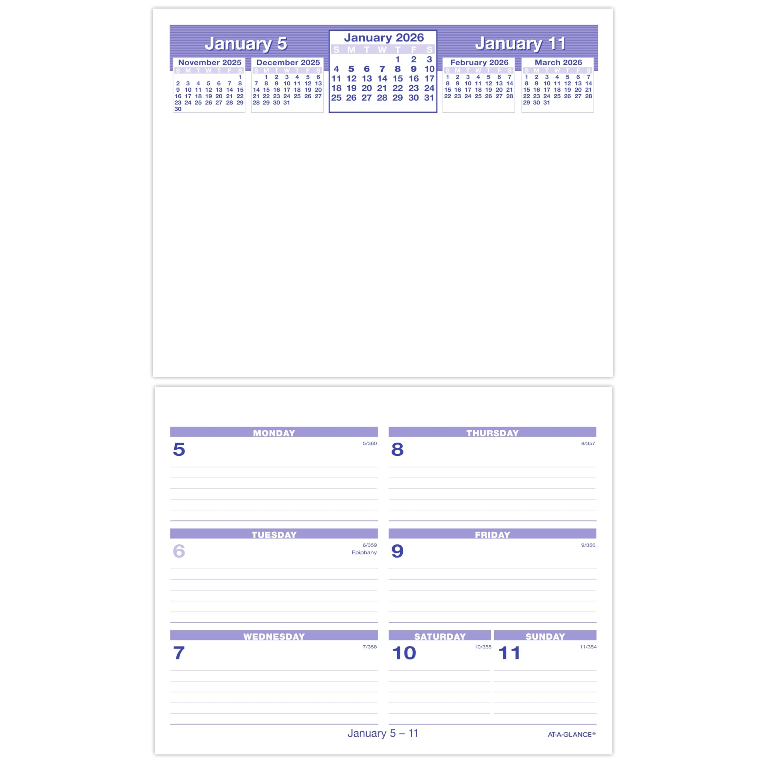 AT-A-GLANCE 2025 Desk Calendar Refill, Weekly, 6" X 7", Flip-A-Week (SW705X5025