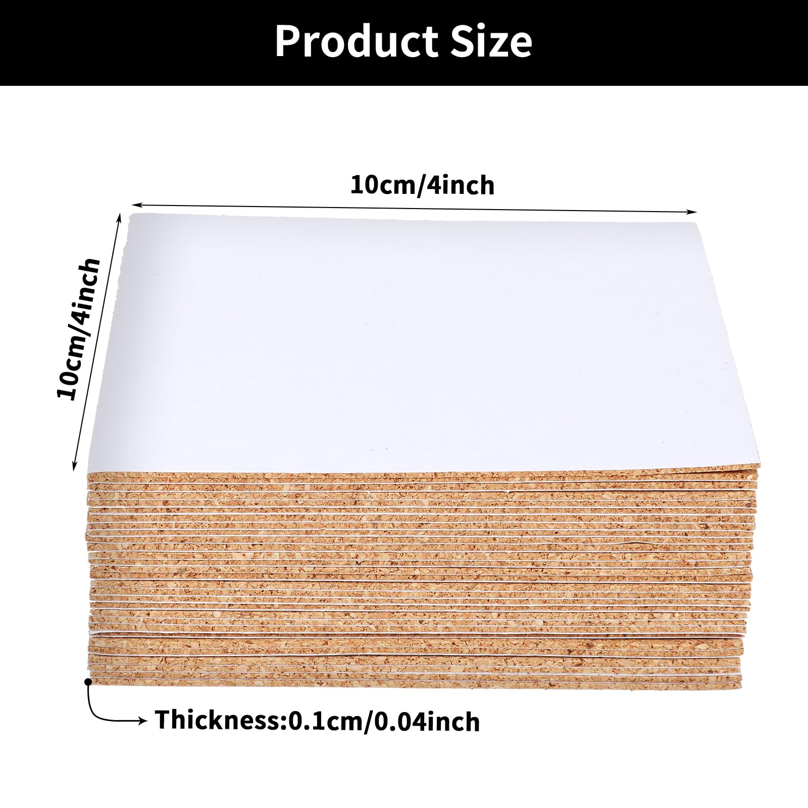 Qianyu 30 Stück Selbstklebende Korkplatten für Selbstgemachte Untersetzer Korktafeln Korkfliesen Korkmatte 10 x 10cm Rechteckig Korkplatten für Büro Schule die Wand Fußböden Untersetzer