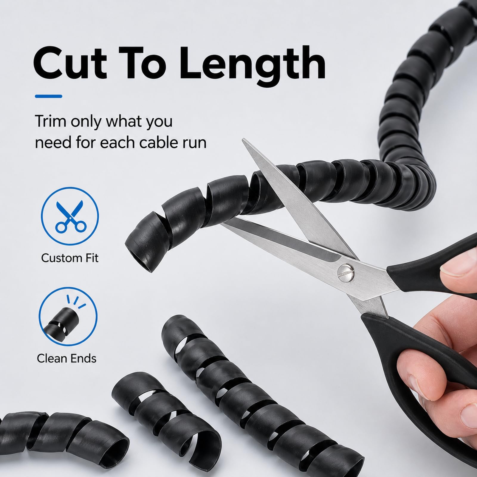 Protector De Cables Organizador,Envoltura En Espiral ProteccióN De Cable,Funda Espiral para Cables,Reutilizable,Usar Simplemente,A Prueba De Polvo,para TV Pc Escritorio