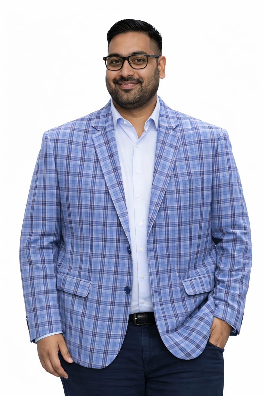 ifox lifestyle Men's Light Blue Checkered Blazer, Plus/Big/Tall Size, Single Breasted, Formal, Party, Casual, All Occasion Wear-picture-33