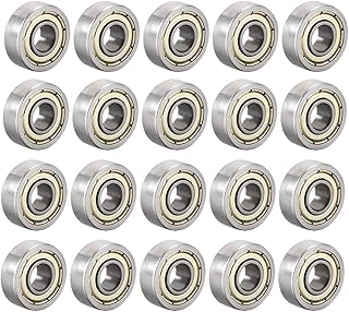 uxcell 605ZZ Deep Groove Ball Bearing Double Shield 605Z 80015, 5mm x 14mm x 5mm High Carbon Steel Z1 Bearings (Pack of 20)