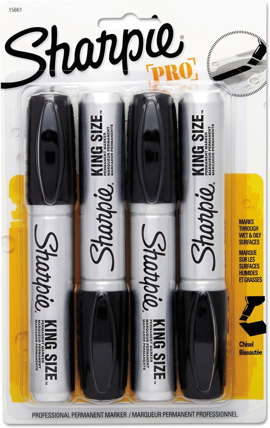 Sharpie Black Chisel Tip Permanent Marker, 12Pack, 38201