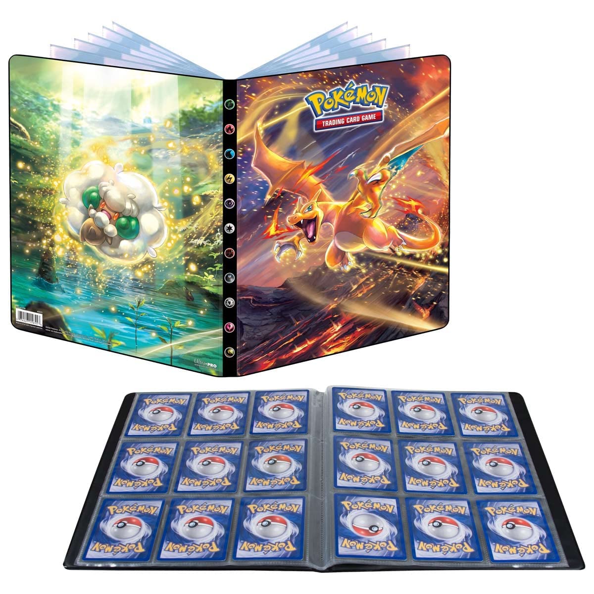 Ultra-Pro Album Portfolio Pokémon 4 Tasche Per Carte - Sword & Shield, 8 Pagine, Capacità 80 Carte, Trasparente - 4