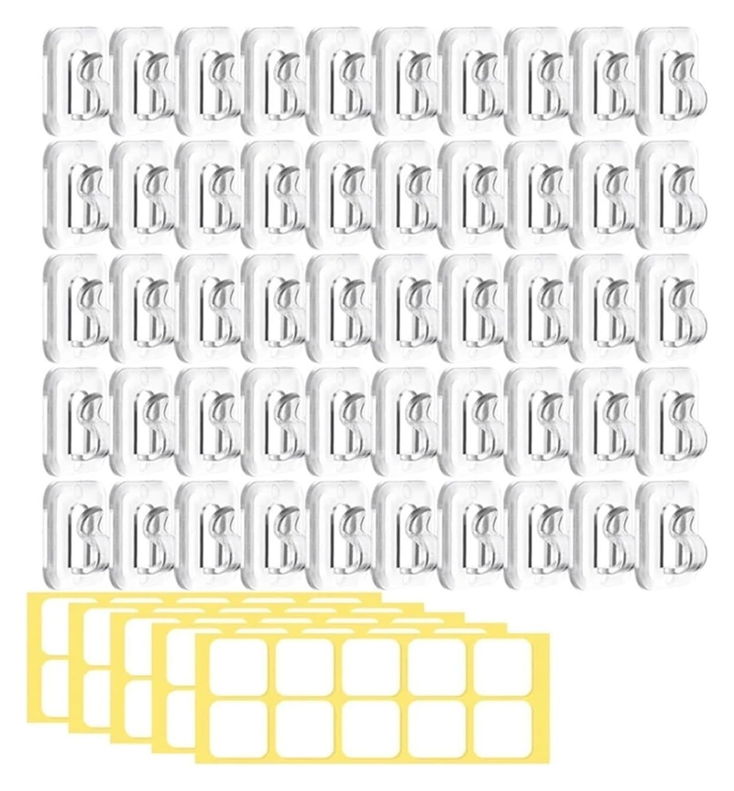 DQZRTUECA Gutter Hooks Shape, Transparent Self Adhesive Wall Mounted Outdoor Light Hook(50pc)