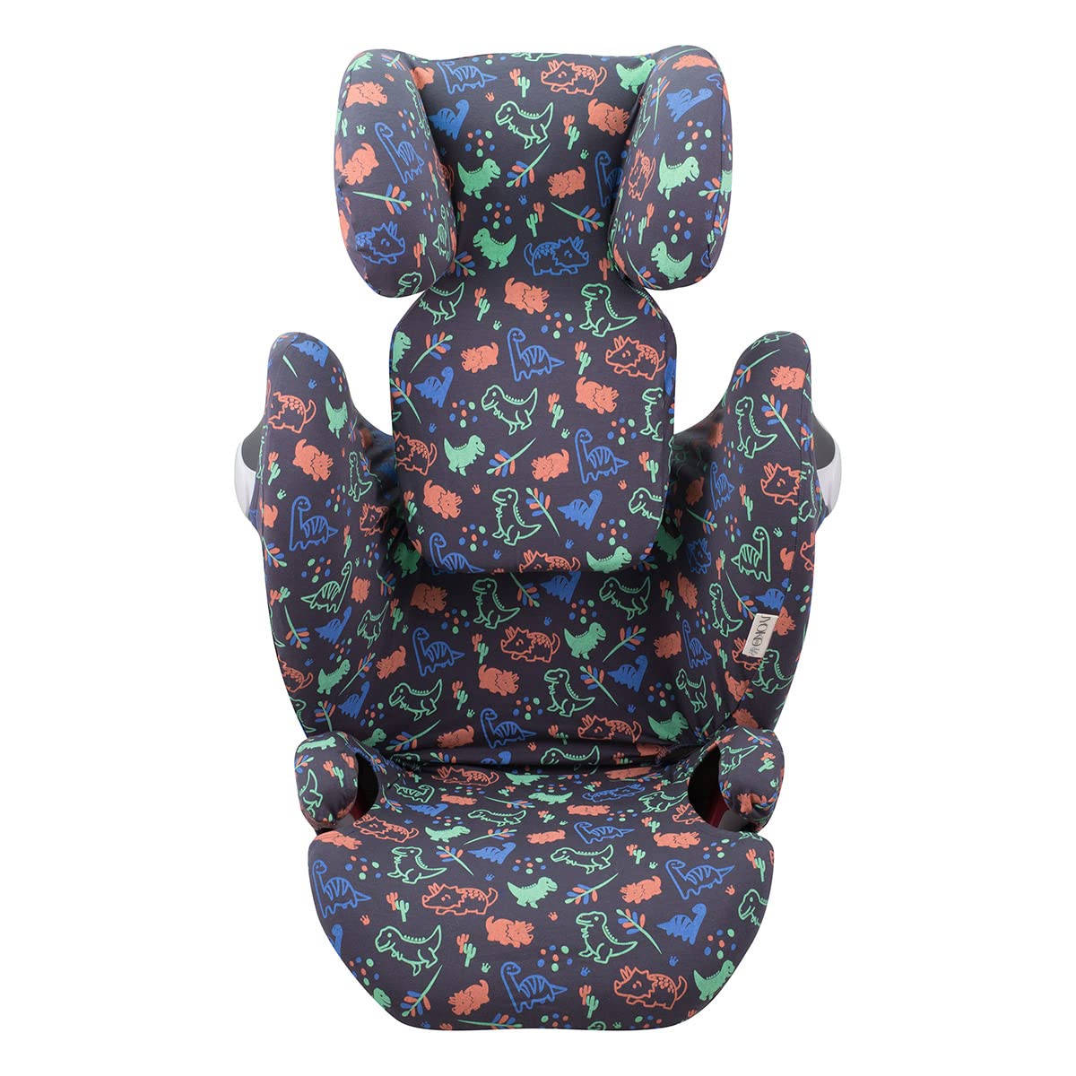 JYOKO Kids Funda de algodón para Silla de Coche Compatible con Cybex Solution M y Pallas B - Fix (Happy Dino)