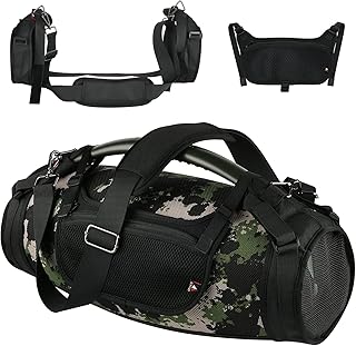Travel Carrying Strap for JBL Boombox 3/Boombox 3 Wi-Fi Waterproof Portable Bluetooth Speaker, TXEsign Shoulder Strap with Two Side Covers Travel Carrying Pouch for JBL Boombox 3 (Black)
