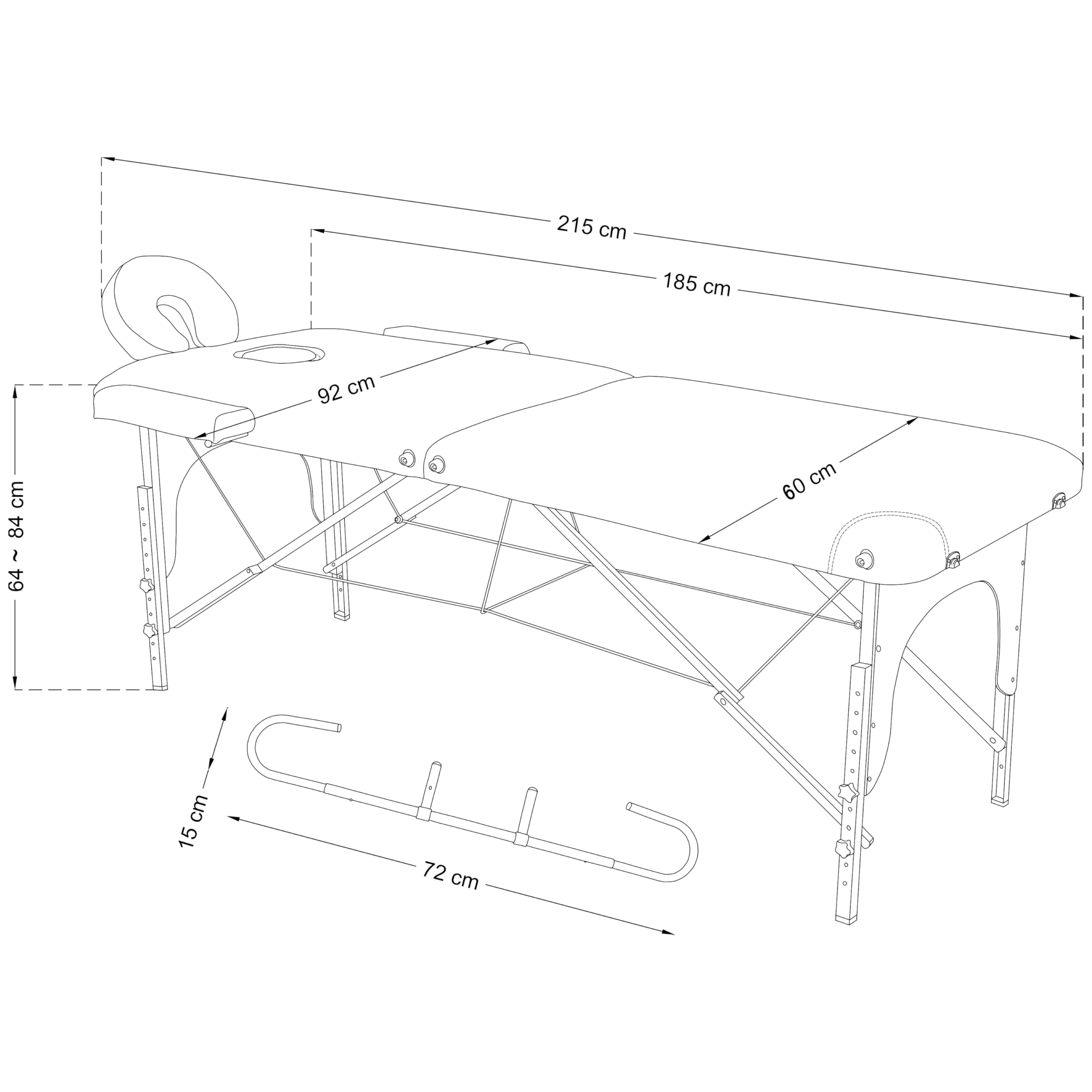 Beltom® Lettino per Massaggi 2 Zone in Legno + PORTAROTOLO + RICHIUDIBILE + Pannello Reiki + LETTINI da Massaggio Portatile - ESTETICA Fisioterapia FISIOTERAPISTA Tattoo Tatuaggi - Panna